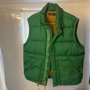 Green Polo down vest, size xl
